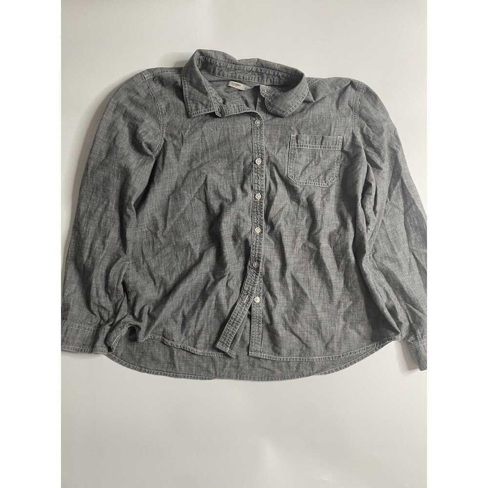 Old Navy Women’s XL  Gray Chambray  Classic Button Op